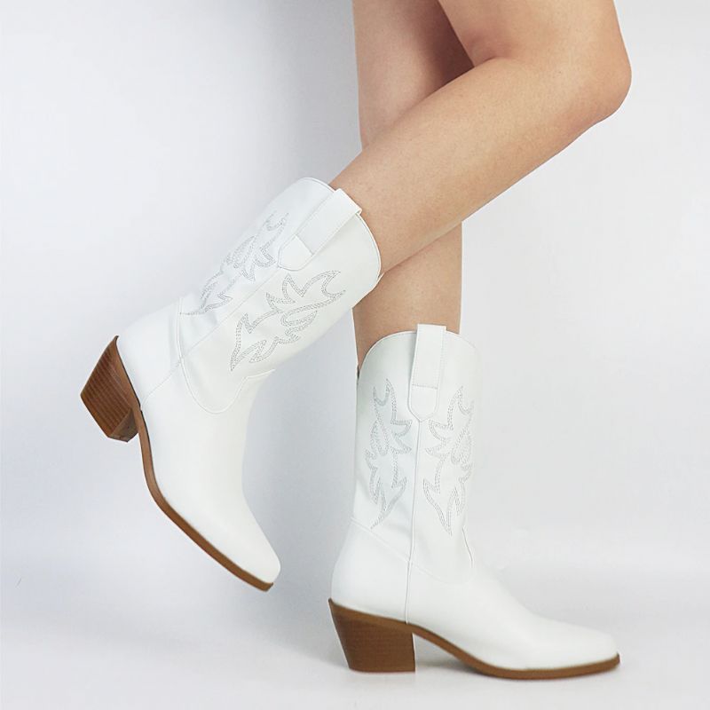 Sherlyn Damskie Buty Kowbojskie - Biały