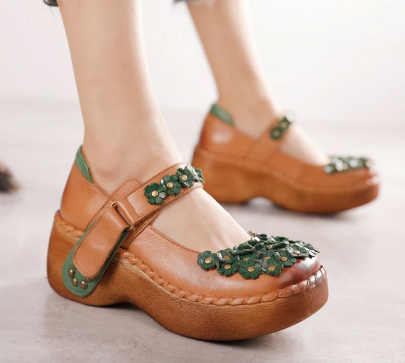 Silvana Damskie Buty Na Platformie - Zielony