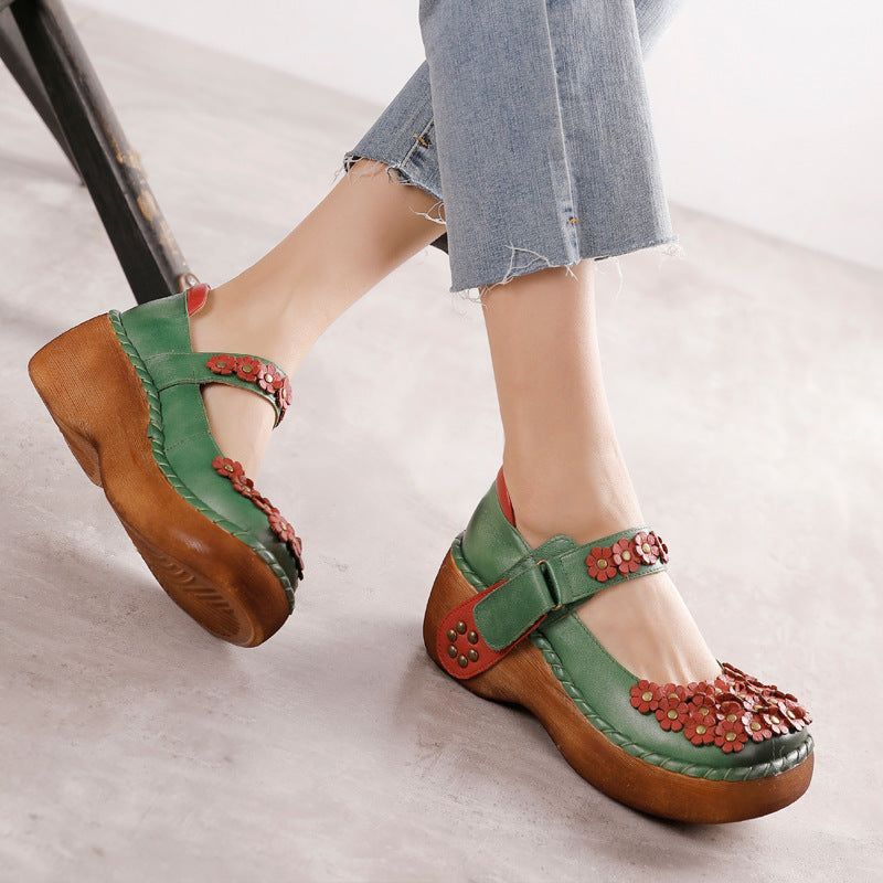 Silvana Damskie Buty Na Platformie - Zielony