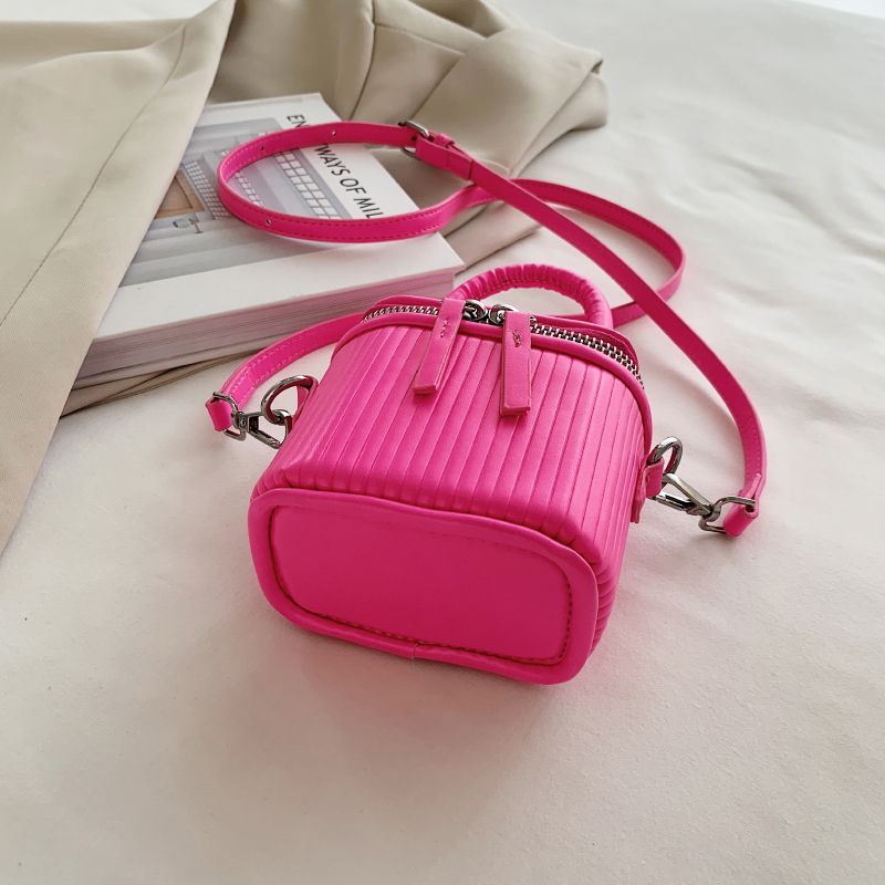 Skórzana Damska Torebka Na Ramię Pinky - Różowy