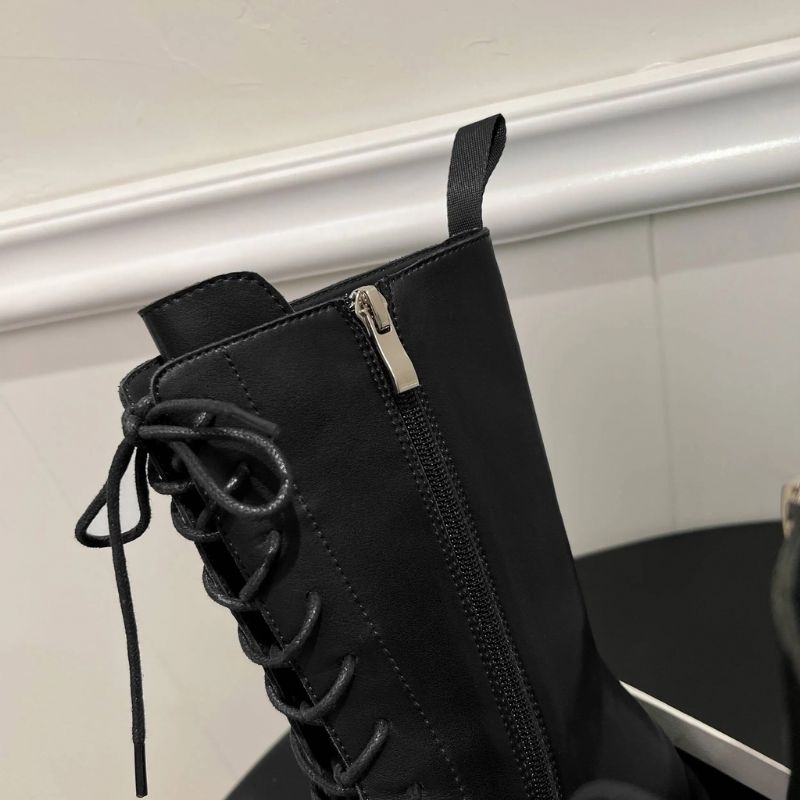 Slora Damskie Czarne Buty Do Połowy Łydki - Czarny