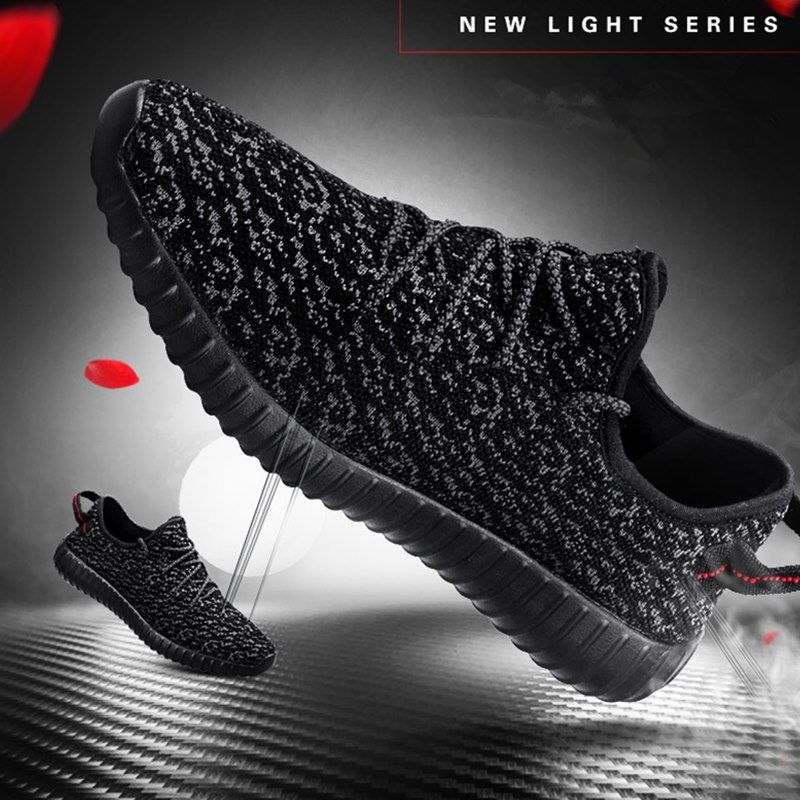 Sneaker Yezy Dla Mężczyzn Z Siateczki Oddychającej - Czarny