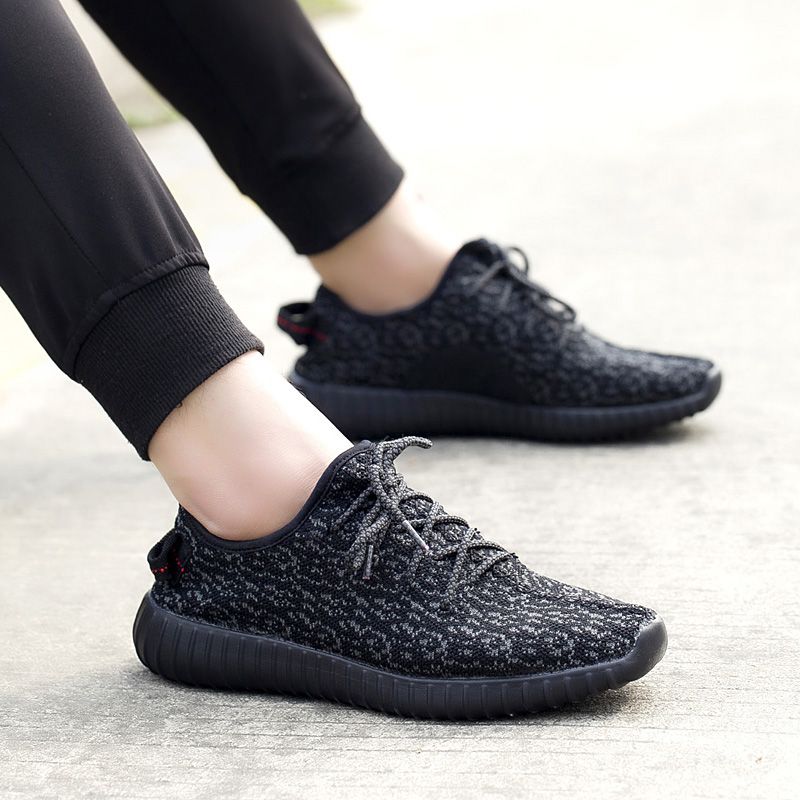 Sneaker Yezy Dla Mężczyzn Z Siateczki Oddychającej - Czarny