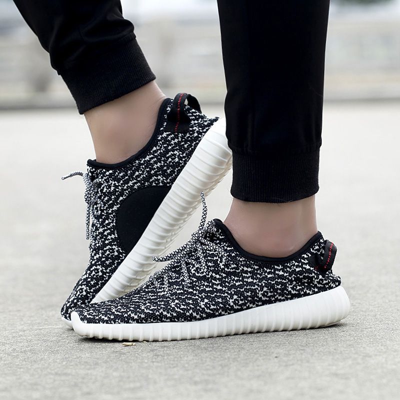 Sneaker Yezy Dla Mężczyzn Z Siateczki Oddychającej - Czarny
