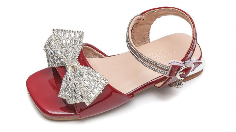 Sol Dziewczęce Sandały Dress - Burgundowy