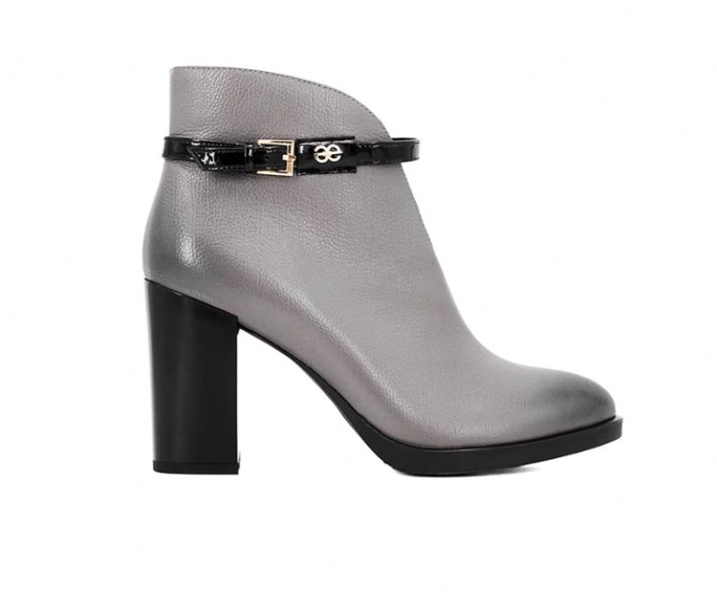Soraya Buty Do Kostek - Szara skóra bydlęca