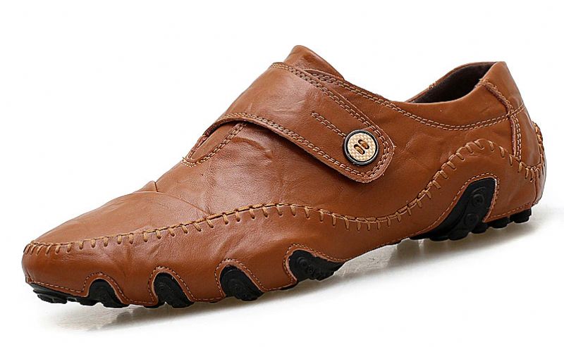 Spike Mokasyny Męskie Buty Casualowe - Brązowy