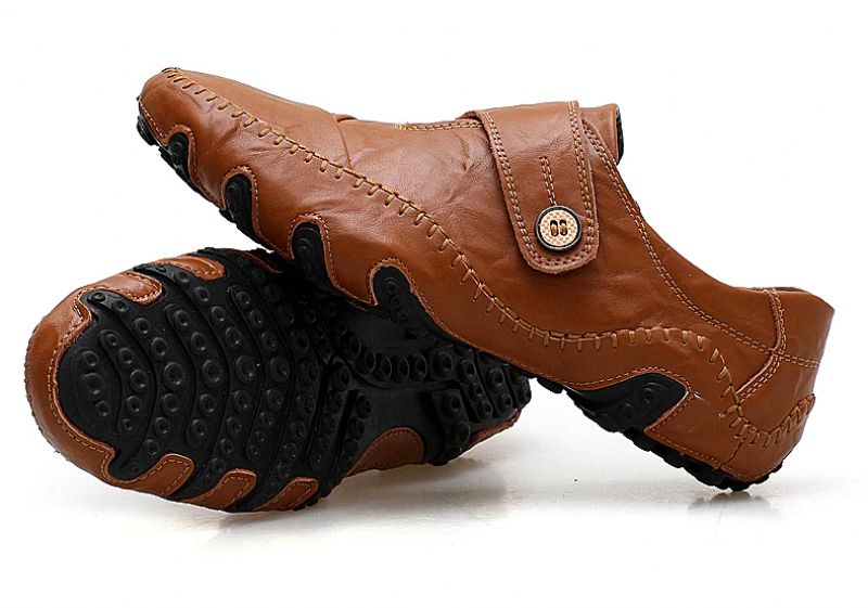 Spike Mokasyny Męskie Buty Casualowe - Brązowy