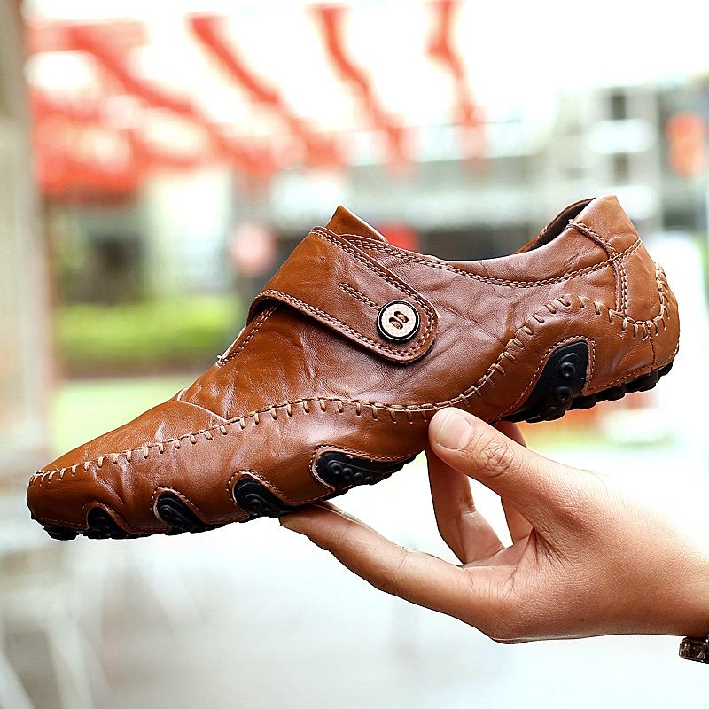 Spike Mokasyny Męskie Buty Casualowe - Brązowy