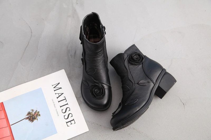 Sthefany Damskie Buty Na Jesień I Zimę Do Kostki - Czerwony