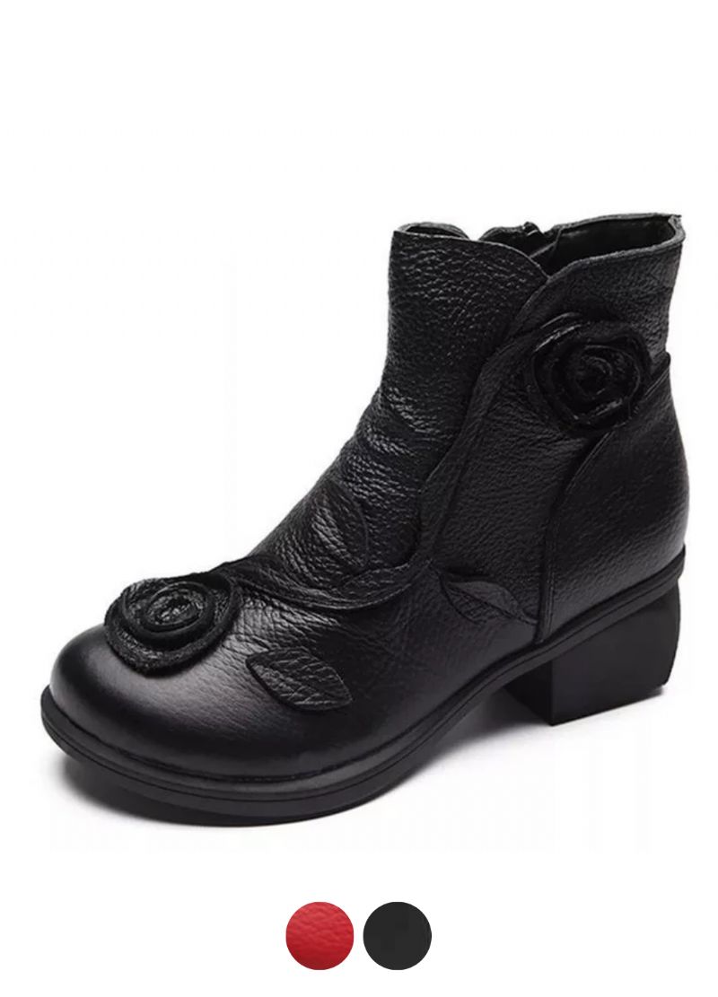 Sthefany Damskie Buty Na Jesień I Zimę Do Kostki W Kolorze Czarnym
