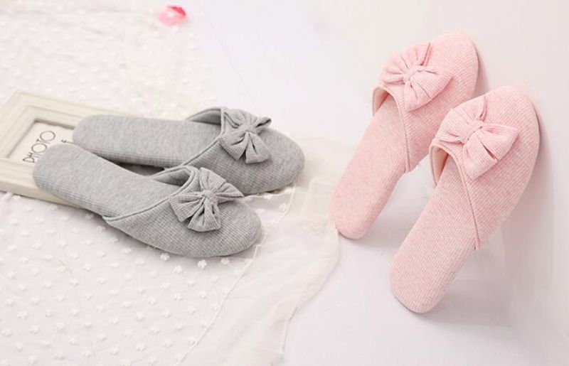 Sweet Damskie Zimowe Kapcie Domowe - Różowy