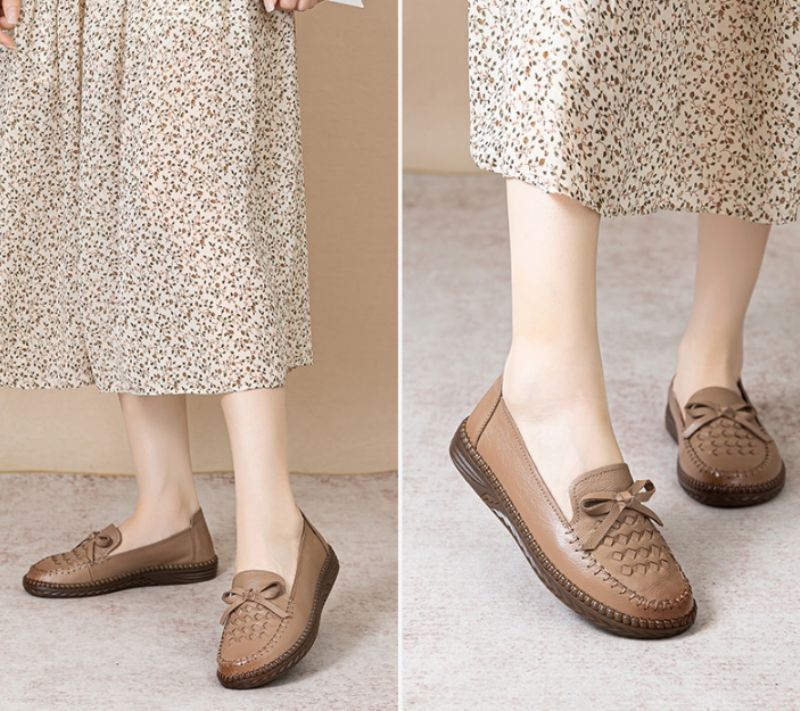 Thalia Damskie Buty Typu Loafer - Khaki