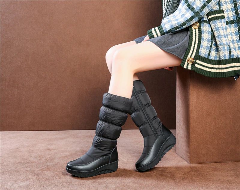Tonia Damskie Zimowe Buty Do Połowy Łydki - Czarny