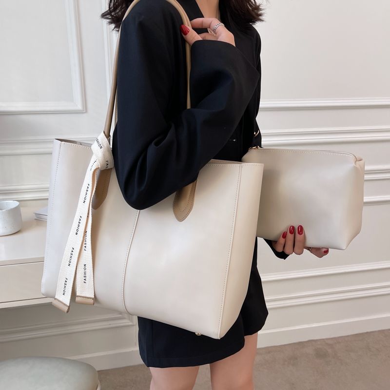 Torebka Damska Almeda Luxury Leather 2 Piece Tote - Czarny