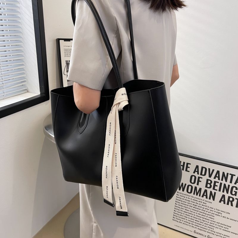 Torebka Damska Almeda Luxury Leather 2 Piece Tote - Czarny