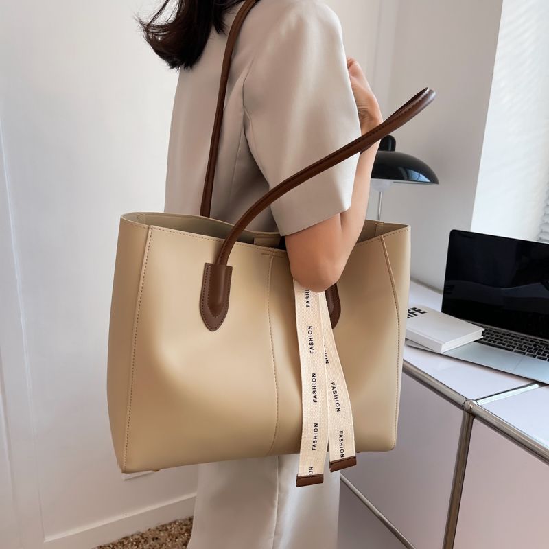 Torebka Damska Almeda Luxury Leather 2 Piece Tote - Czarny