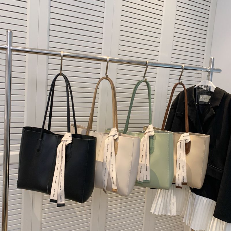 Torebka Damska Almeda Luxury Leather 2 Piece Tote - Czarny