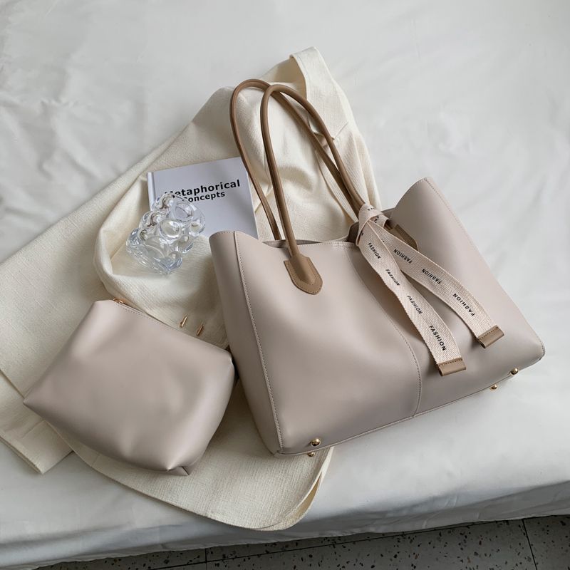 Torebka Damska Almeda Luxury Leather 2 Piece Tote - Czarny