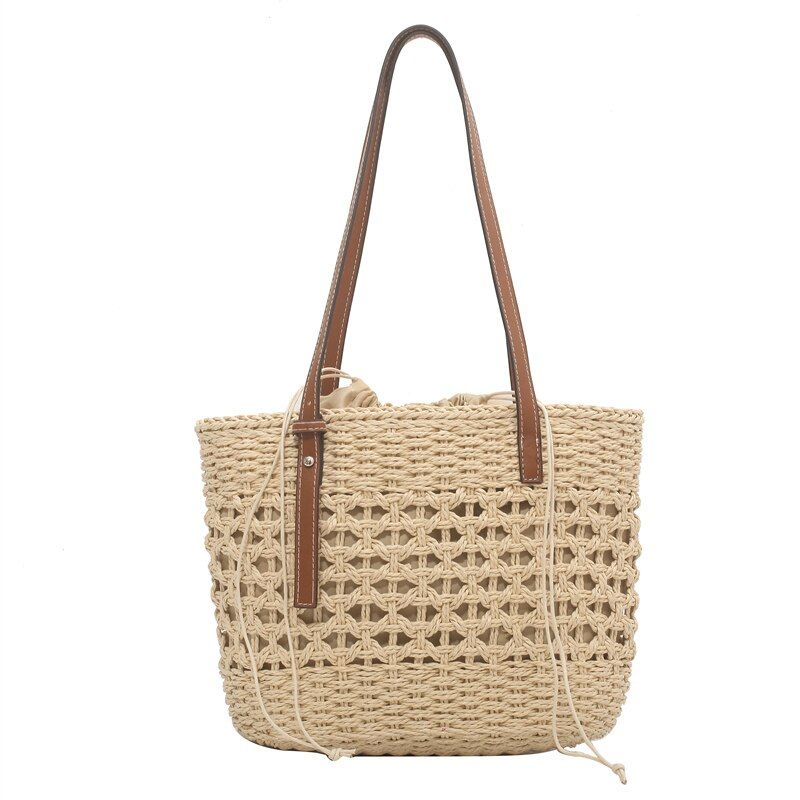 Torebka Damska Amaya Large Straw Beach Bucket - Beżowy