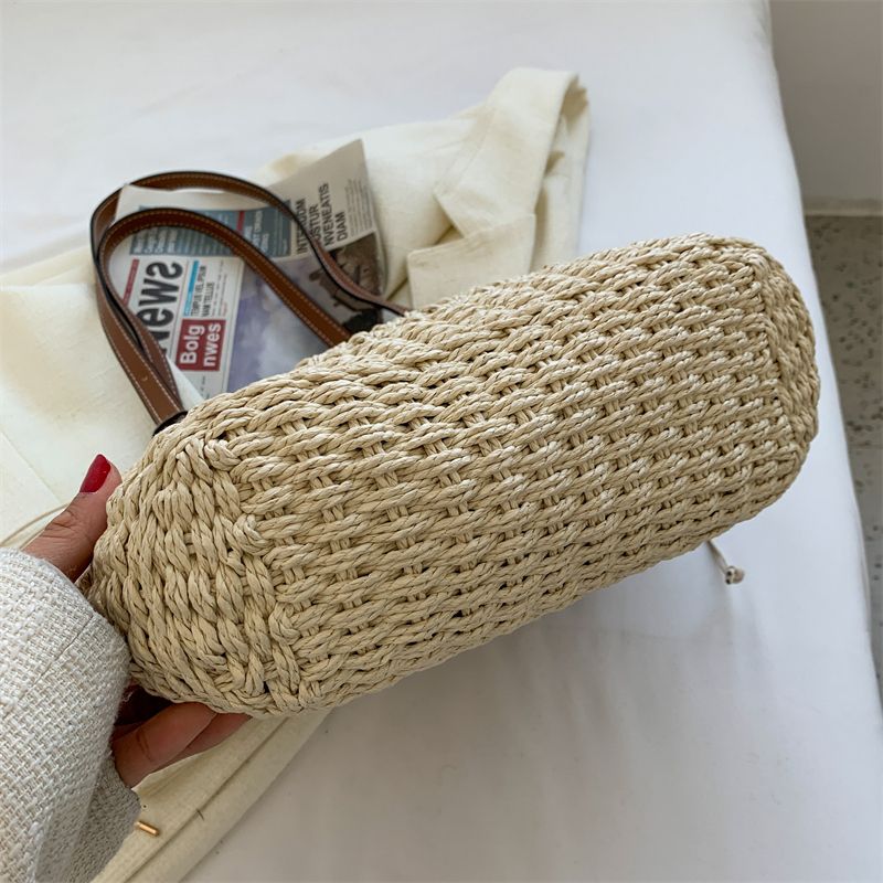 Torebka Damska Amaya Large Straw Beach Bucket - Beżowy