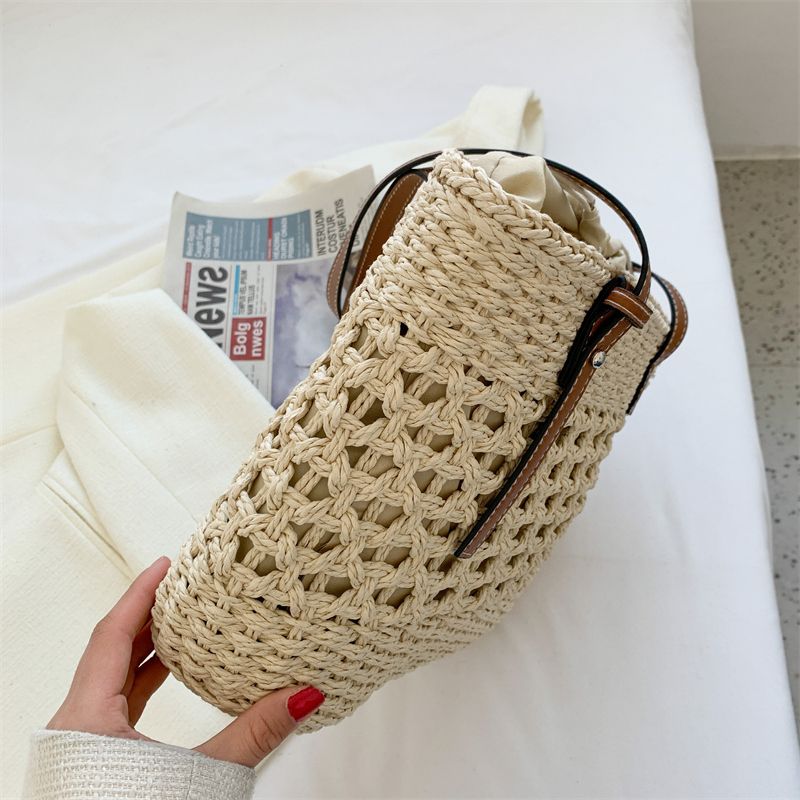 Torebka Damska Amaya Large Straw Beach Bucket - Beżowy