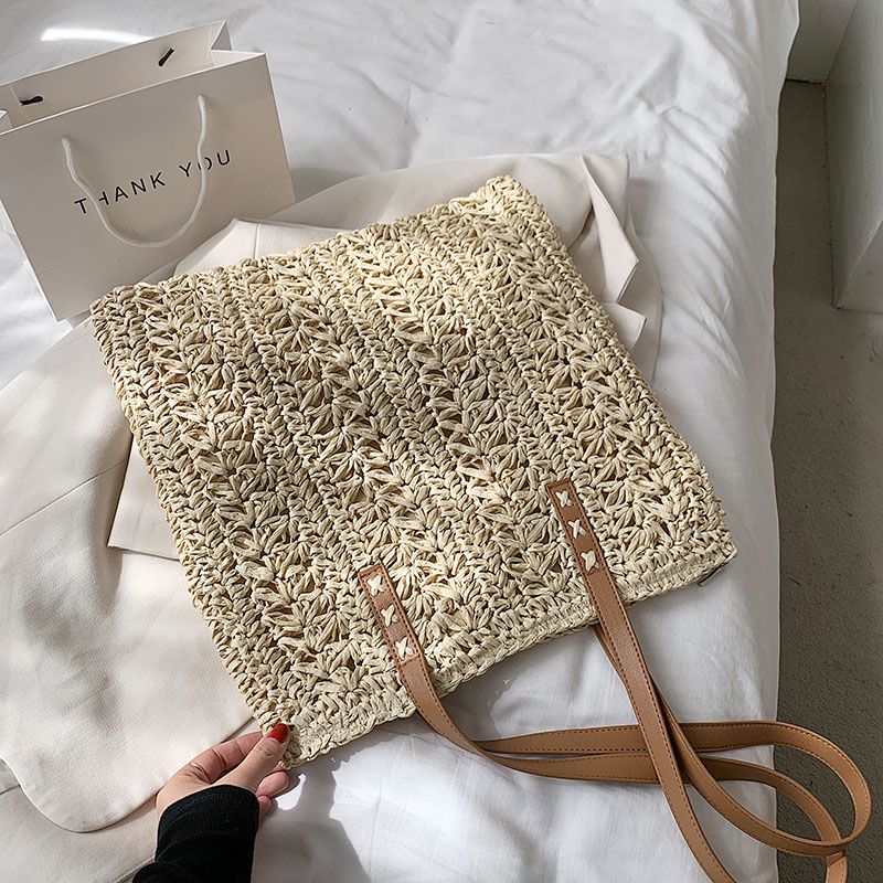 Torebka Damska Elsy Summer Straw - Bei ge