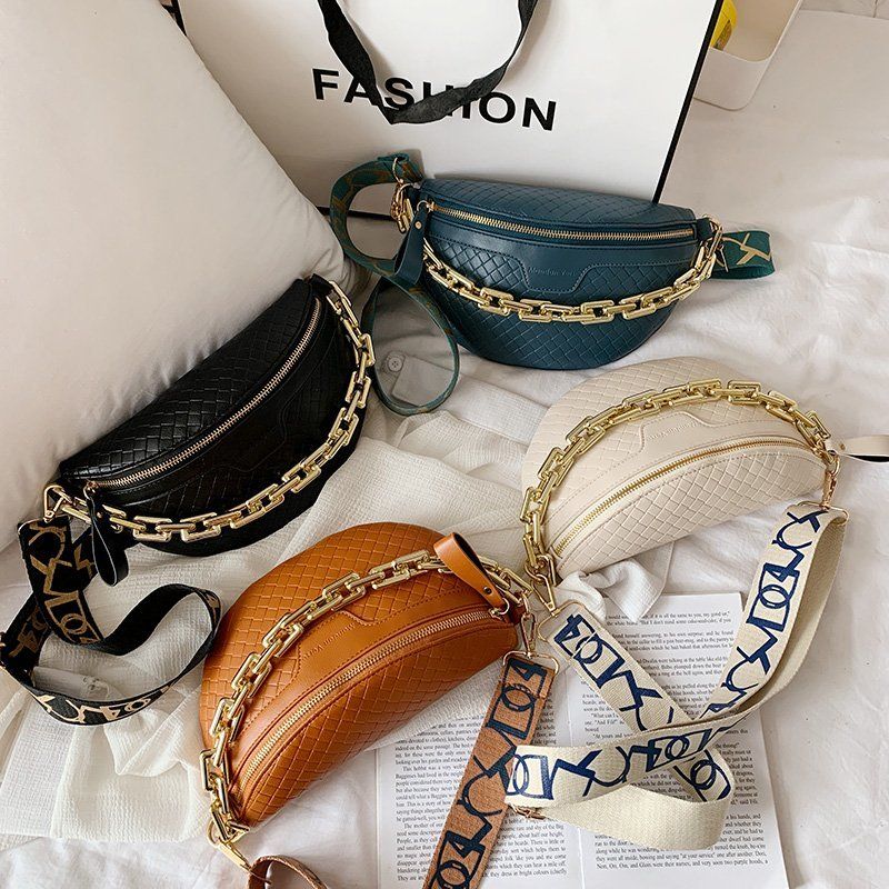 Torebka Damska Holny Small Thick Chain Leather Crossbody - Czarny