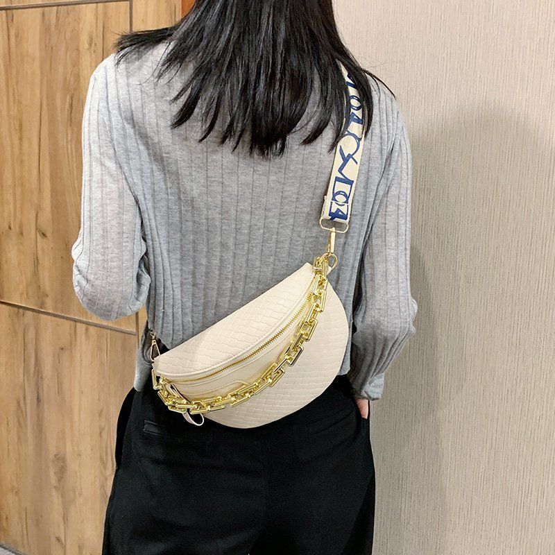 Torebka Damska Holny Small Thick Chain Leather Crossbody - Czarny