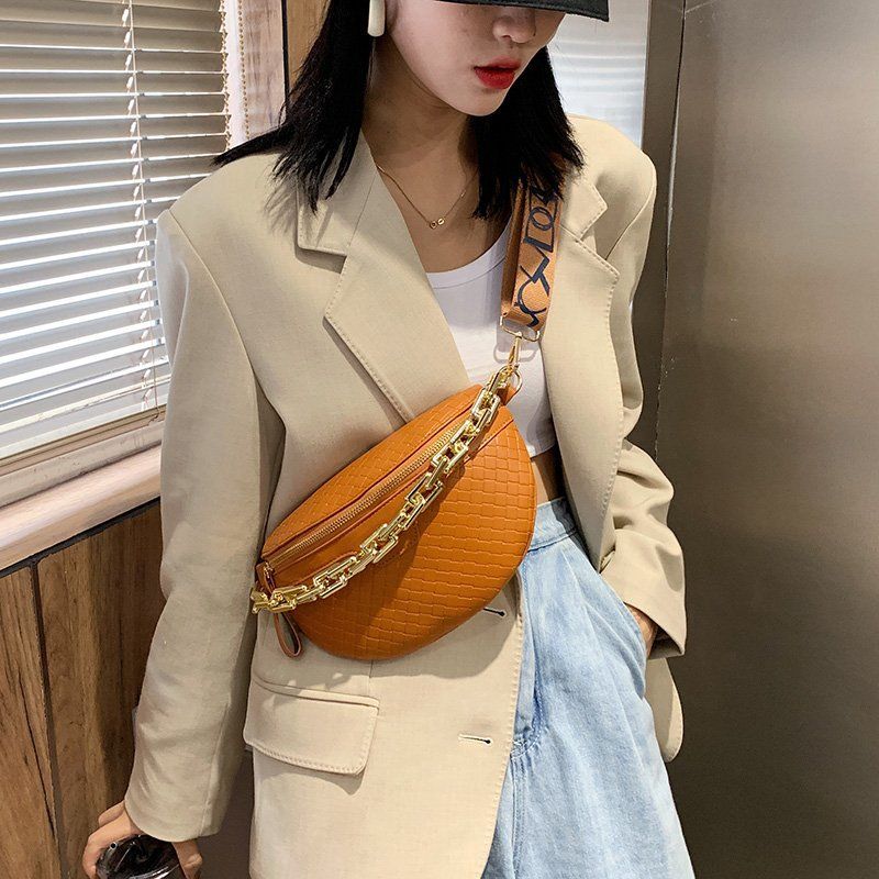 Torebka Damska Holny Small Thick Chain Leather Crossbody - Czarny