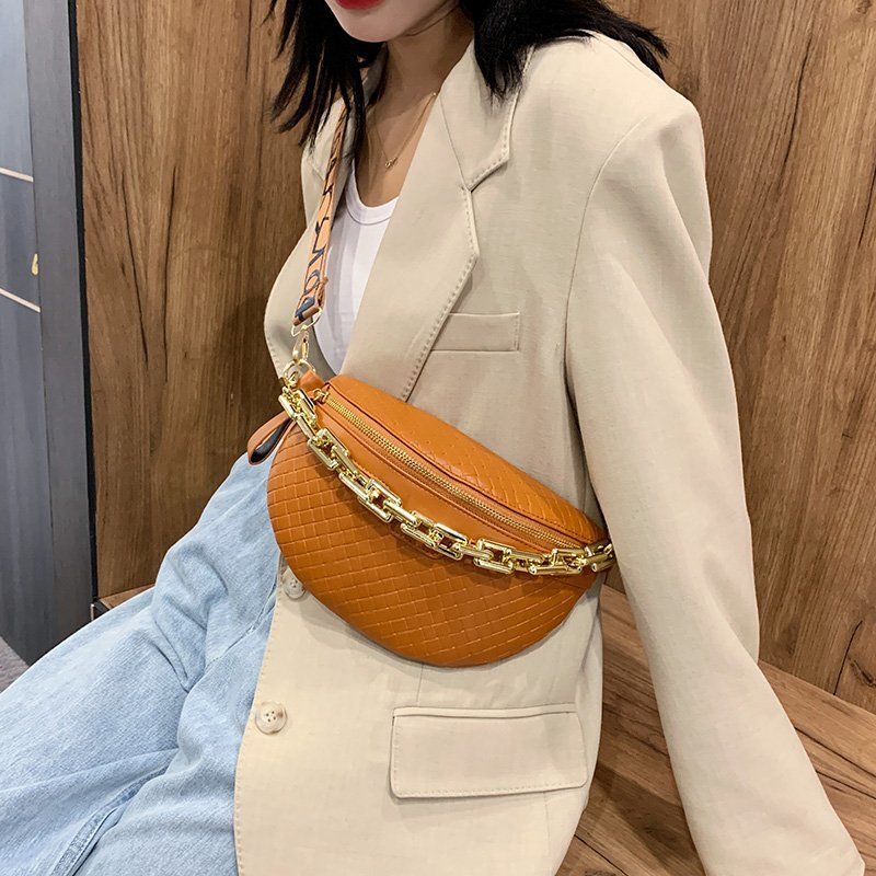 Torebka Damska Holny Small Thick Chain Leather Crossbody - Czarny