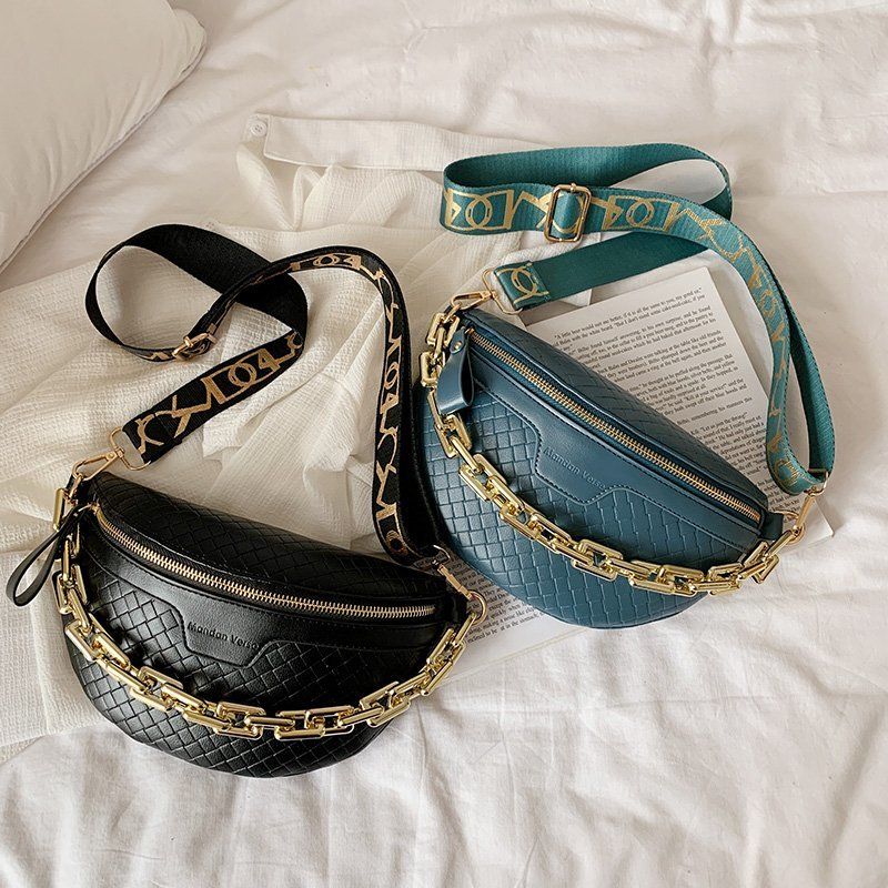 Torebka Damska Holny Small Thick Chain Leather Crossbody - Czarny