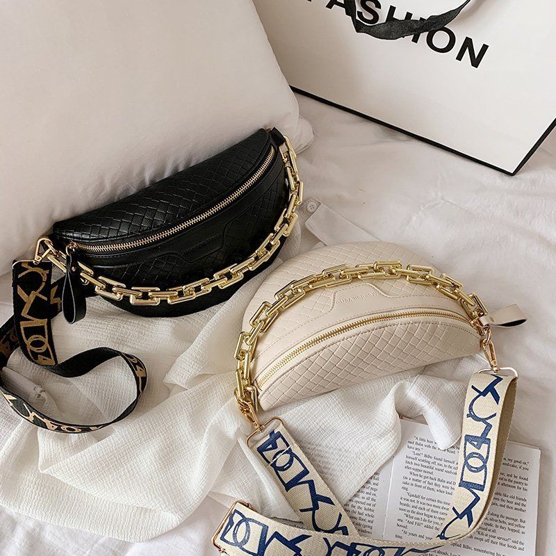 Torebka Damska Holny Small Thick Chain Leather Crossbody - Czarny