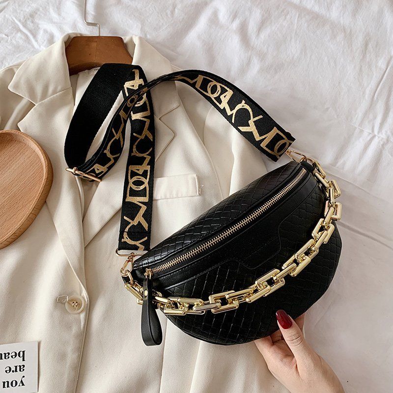 Torebka Damska Holny Small Thick Chain Leather Crossbody - Czarny