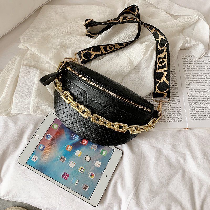 Torebka Damska Holny Small Thick Chain Leather Crossbody - Czarny
