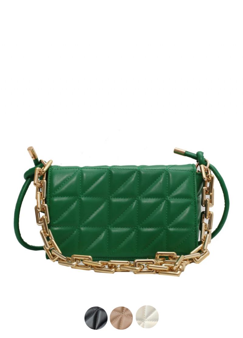 Torebka Damska Kamel Chunky Chain Quilted Leather