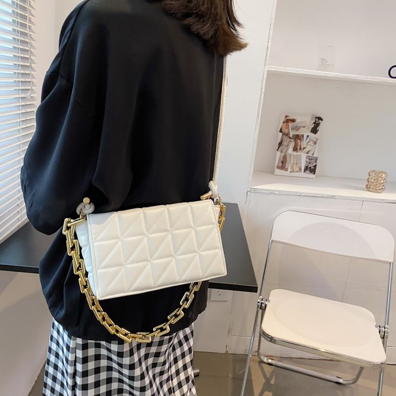 Torebka Damska Kamel Chunky Chain Quilted Leather - Zielony