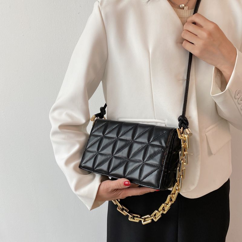 Torebka Damska Kamel Chunky Chain Quilted Leather - Zielony