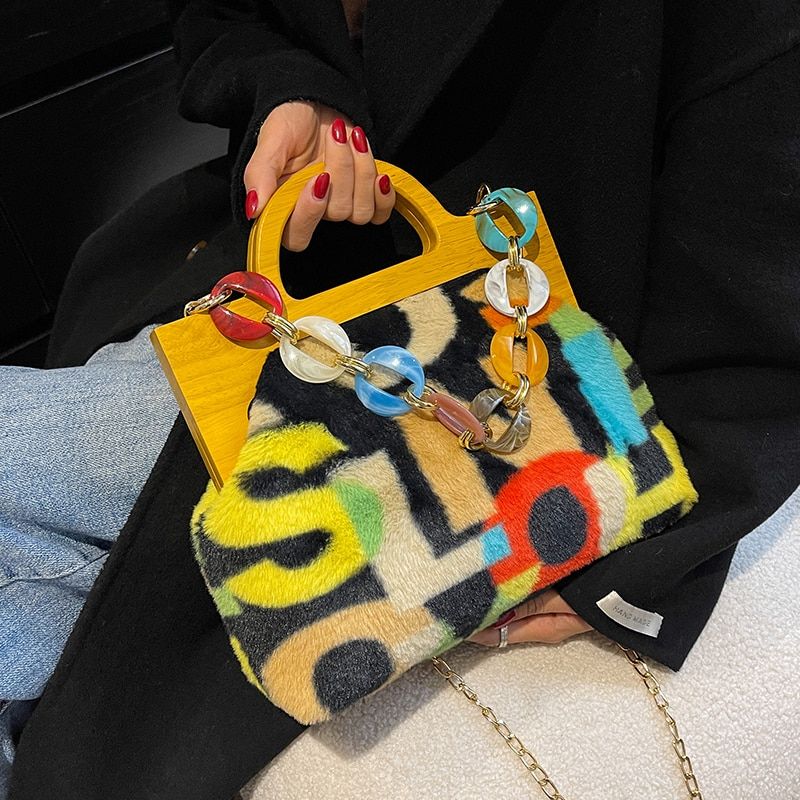 Torebka Damska Peter Faux Fur Plush Tote - Wielokolorowy