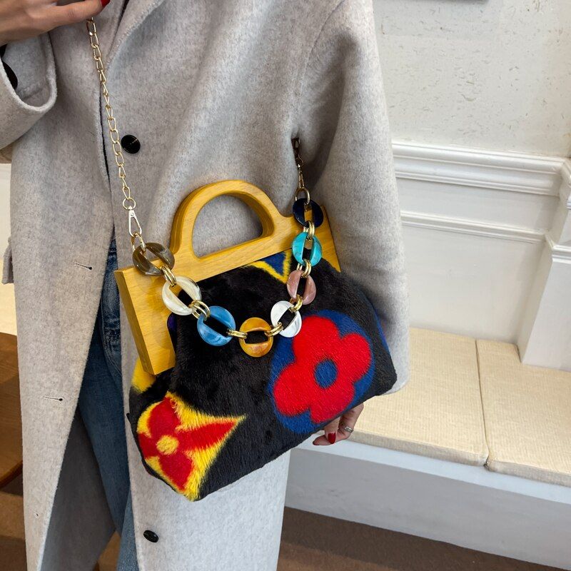 Torebka Damska Peter Faux Fur Plush Tote - Wielokolorowy