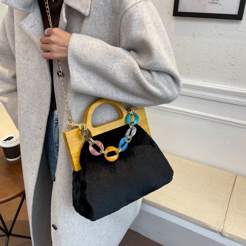 Torebka Damska Peter Faux Fur Plush Tote - Wielokolorowy
