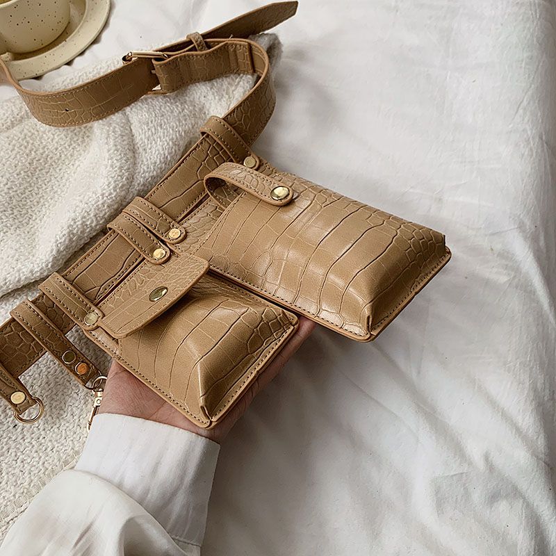 Torebka Damska Pinto Leather Belt - Khaki