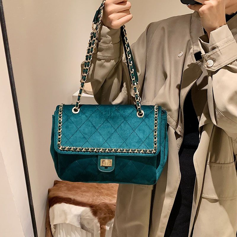 Torebka Damska Polenta Quilted Leather Na Ramię - Zielony