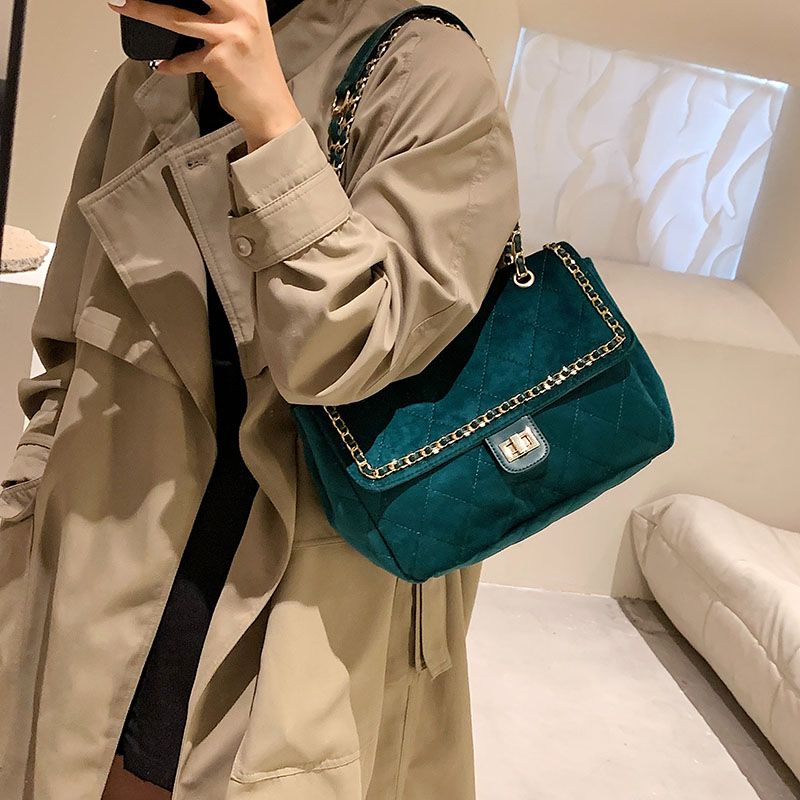 Torebka Damska Polenta Quilted Leather Na Ramię - Zielony