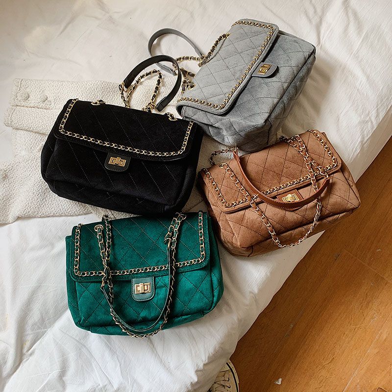 Torebka Damska Polenta Quilted Leather Na Ramię - Zielony