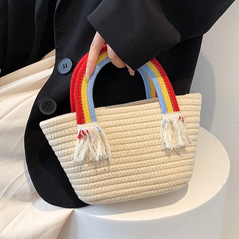Torebka Damska Rainbow Small Top Handle - Beżowy