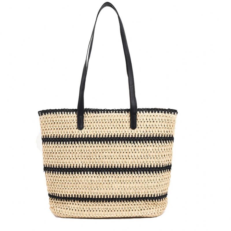 Torebka Damska Regina O Dużej Pojemności Woven Shoulder - Czarny