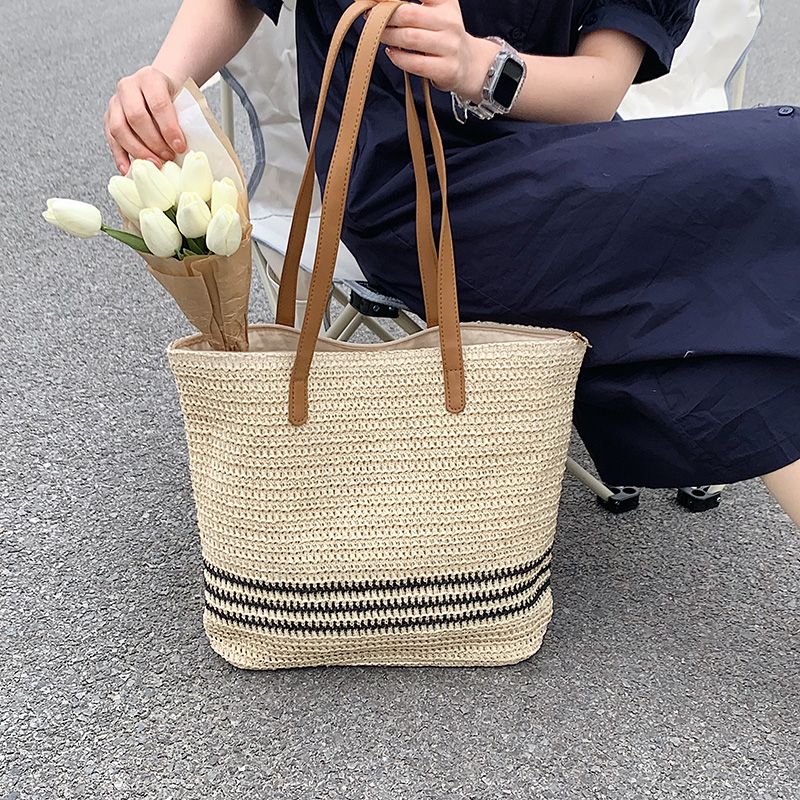 Torebka Damska Regina O Dużej Pojemności Woven Shoulder - Czarny