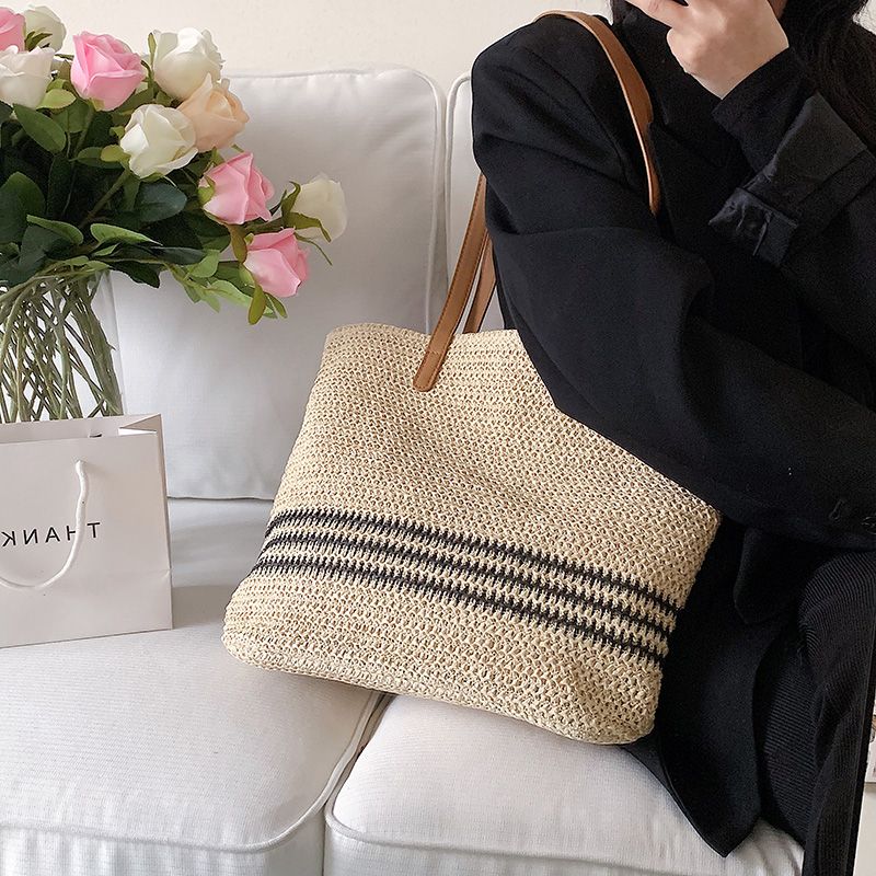 Torebka Damska Regina O Dużej Pojemności Woven Shoulder - Czarny