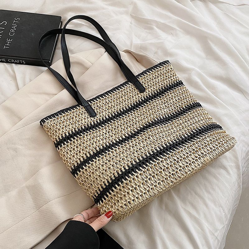 Torebka Damska Regina O Dużej Pojemności Woven Shoulder - Czarny